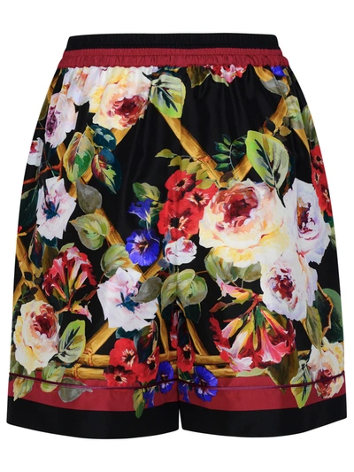 Dolce & Gabbana Floral-print Silk Pajama Shorts In Multicolor