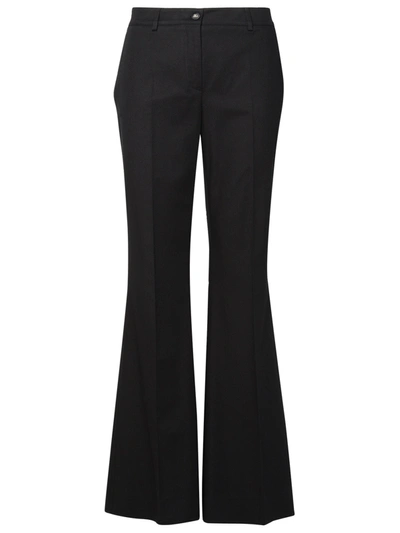 Shop Dolce & Gabbana Woman  Black Cotton Trousers