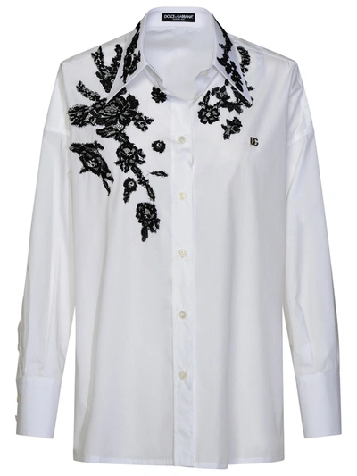 Shop Dolce & Gabbana White Cotton Shirt Woman