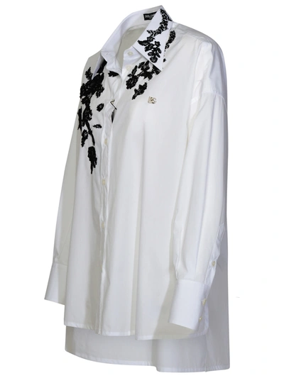 Shop Dolce & Gabbana Woman  White Cotton Shirt