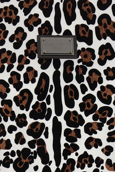 Shop Dolce & Gabbana Women Animal Print Logo Plaque T-shirt In Multicolor
