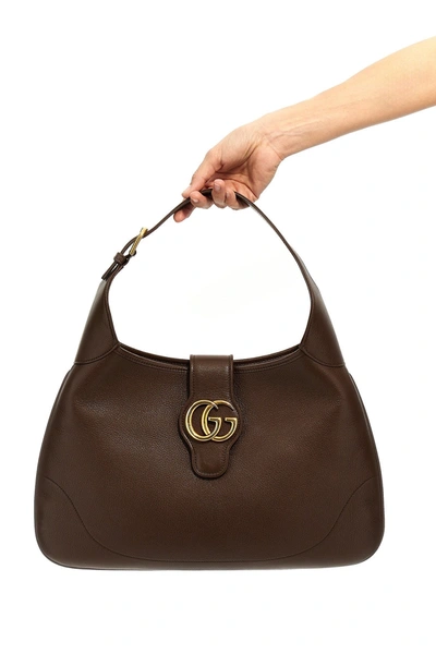 Shop Gucci Women 'aphrodite' Medium Shoulder Bag In Brown