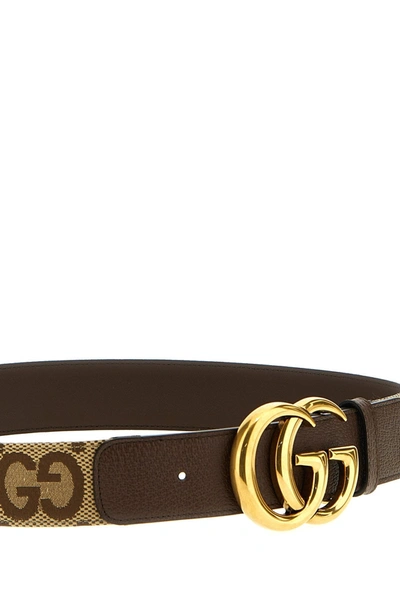 Shop Gucci Women 'gg Marmont' Belt In Brown