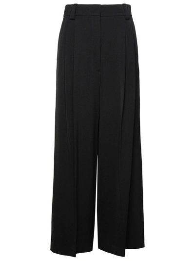 Shop Khaite Woman  Black Virgin Wool Blend Tailored Trousers