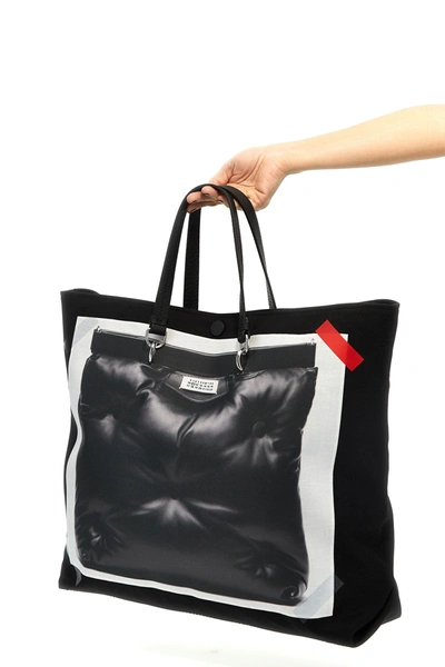 Shop Maison Margiela Men 'trompe L'oeil 5ac Classique Medium' Handbag In Black