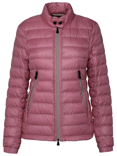 Shop Moncler Grenoble Woman  Grenoble Walibi Pink Nylon Down Jacket In Multicolor