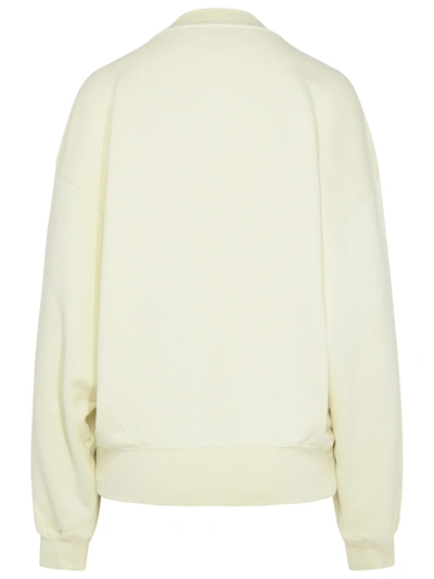 Shop Off-white Woman  Cream Cotton Sweatshirt