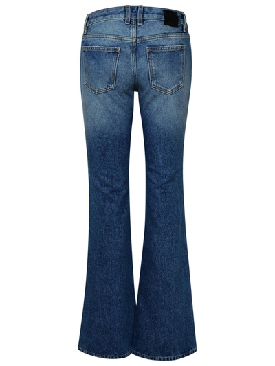 Shop Off-white Woman  Flare Blue Cotton Jeans