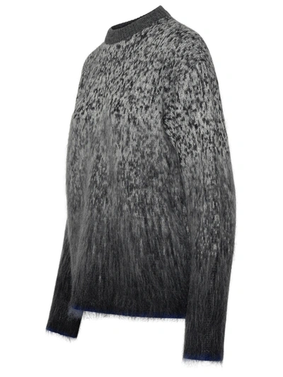 Shop Off-white Woman  Grey Mohair Fuzzy Sweater In Gray