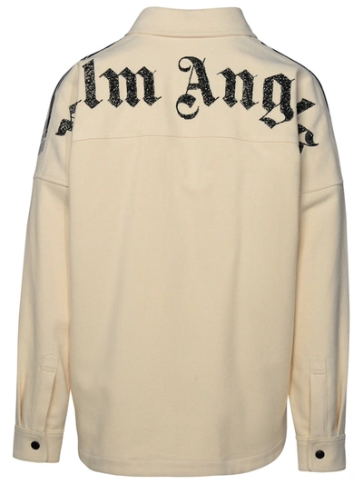 Shop Palm Angels Ivory Cotton Shirt Man In Multicolor