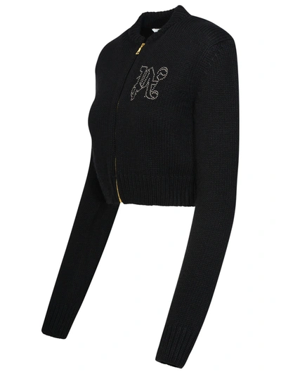 Shop Palm Angels Black Wool Blend Sweatshirt Woman