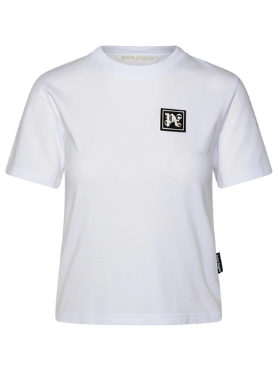 Shop Palm Angels Woman  'pa Ski Club' White Cotton T-shirt