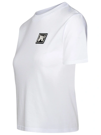 Shop Palm Angels 'pa Ski Club' White Cotton T-shirt Woman
