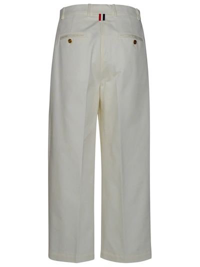 Shop Thom Browne Woman White Cotton Pants