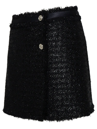 Shop Versace Woman  Black Wool Blend Miniskirt
