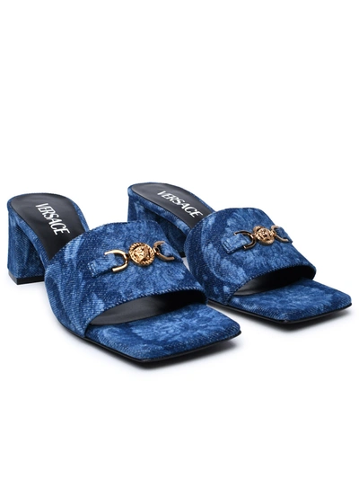 Shop Versace Woman  Blue Denim Slippers