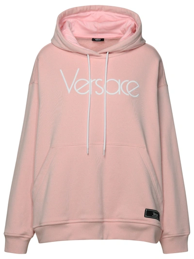 Shop Versace Woman Pink Cotton Sweatshirt