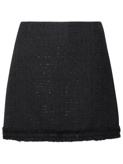 Shop Versace Black Cotton Blend Miniskirt Woman