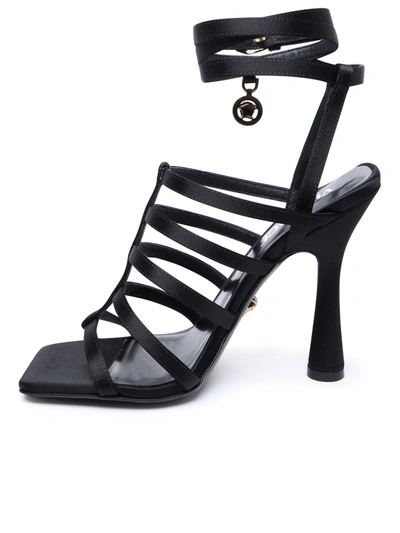 Shop Versace Black Satin Sandals Woman