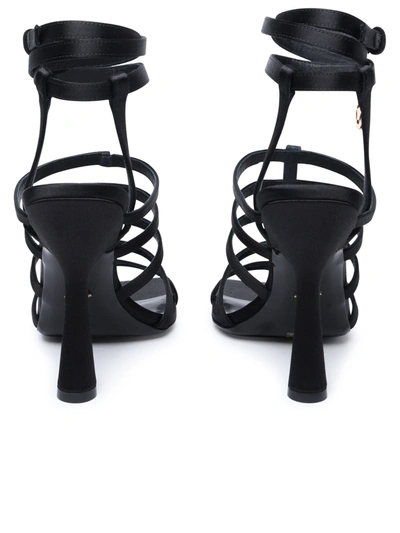 Shop Versace Woman  Black Satin Sandals