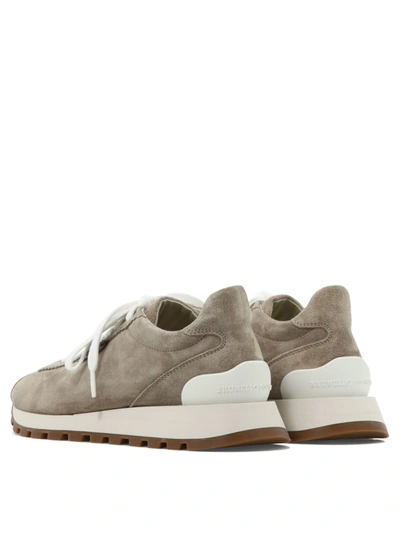Shop Brunello Cucinelli Sneakers With Shiny Tab
