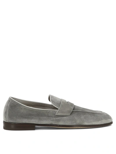 Shop Brunello Cucinelli Unlined Suede Penny Loafer