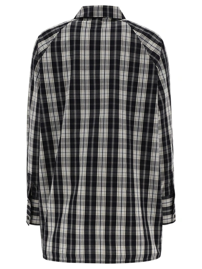 Shop Ganni Checkered Oversized Shirt