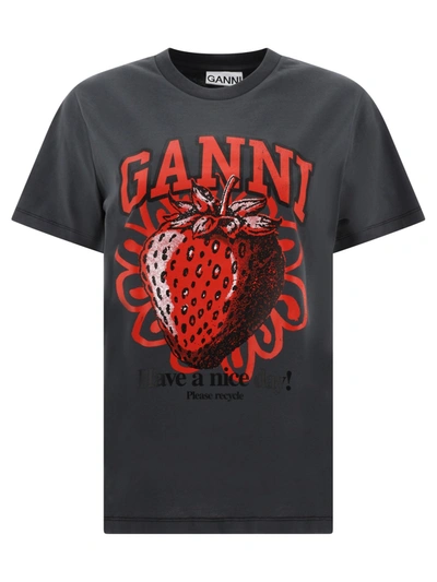 Shop Ganni Strawberry T Shirt