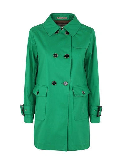 Shop Herno Delon A-shape Double Breasted Long Jacket Clothing In Green