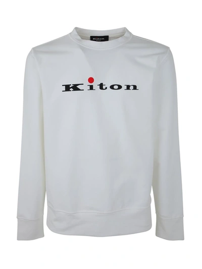 Shop Kiton Round Neck Sweater Clothing In White