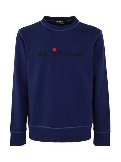 Shop Kiton Round Neck Sweater Clothing In Blue