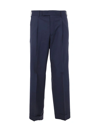 Shop Pt01 Man Trousers With Lapel And Pences Clothing In Blue