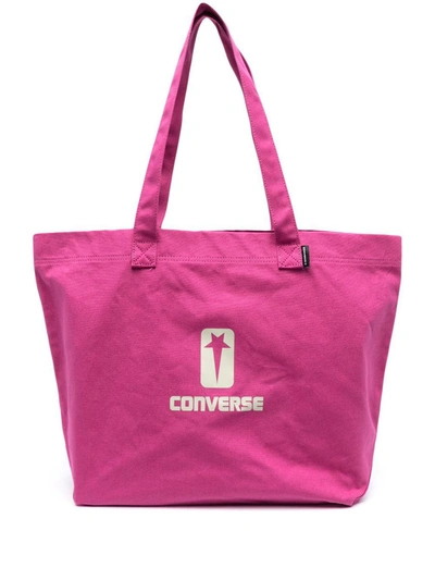 Shop Rick Owens Drkshdw X Converse Tote Bags In Pink & Purple