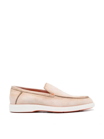Shop Santoni Drain Loafers Shoes In Brown