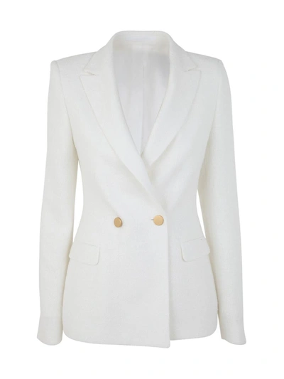 Shop Tagliatore Double Breasted Medium Blazer Clothing In White