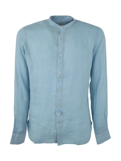 Shop Tintoria Mattei Korean Collar Shirt Clothing In Blue