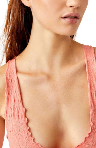Shop Free People Intimately Fp Here For You Racerback Crop Tank In Burnt Coral