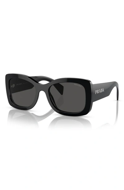 Prada 56mm Oval Sunglasses In Black