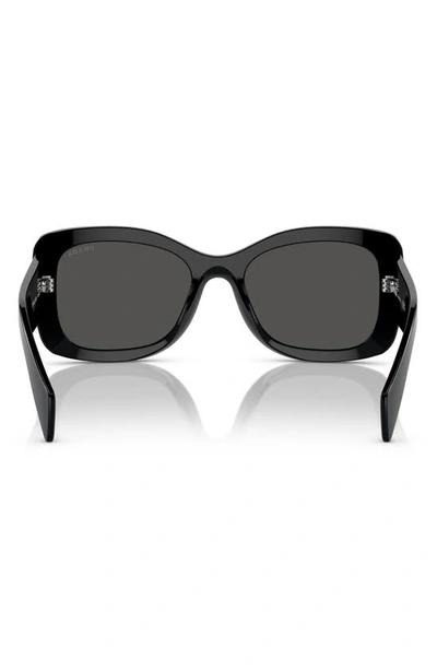 Prada 56mm Oval Sunglasses In Black