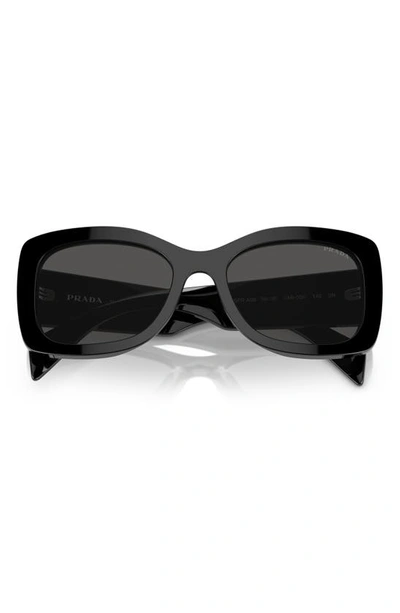 Prada 56mm Oval Sunglasses In Black