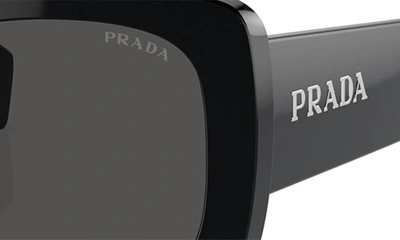 Prada 56mm Oval Sunglasses In Black