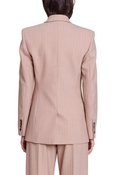 Shop Maje Harell Double Breasted Blazer In Beige