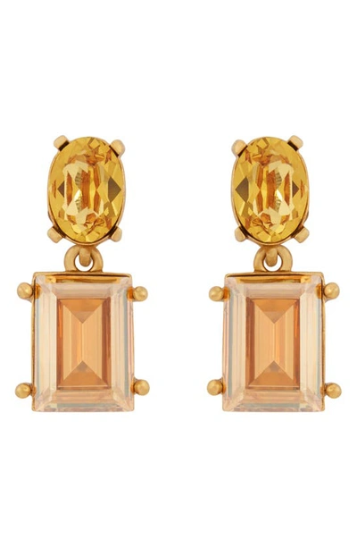 Shop Oscar De La Renta Gallery Crystal Drop Earrings In Topaz