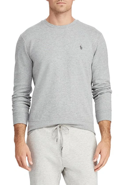 Shop Polo Ralph Lauren Knit Crewneck Sweatshirt In Andover Heather/ C9684