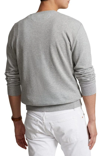 Shop Polo Ralph Lauren Knit Crewneck Sweatshirt In Andover Heather/ C9684