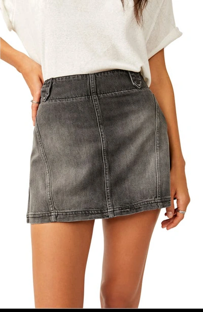 Shop Free People We The Free Runaway Denim Miniskirt In Ashes To Ashes