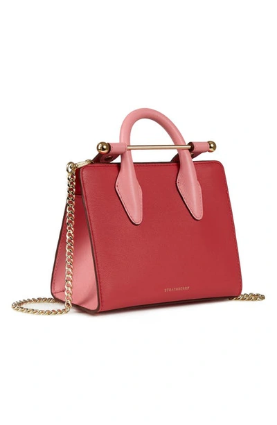 Shop Strathberry Nano Leather Tote In Raspberry Red/ Candy Pink