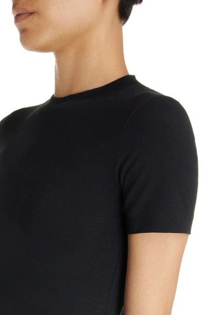 Shop Balenciaga Rhinestone Embellished Fitted Stretch Cotton T-shirt In Black