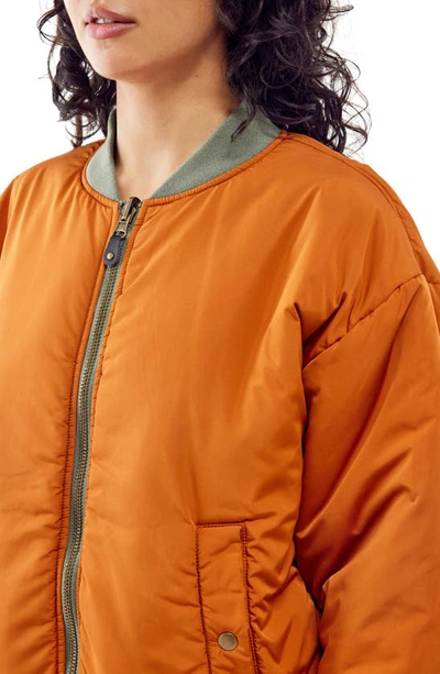 Bdg Urban Outfitters Oversize Reversible Bomber Jacket In Khaki