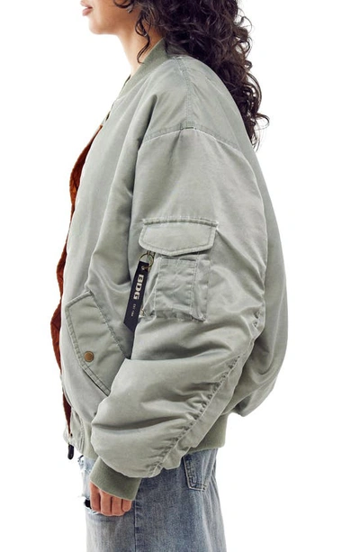 Bdg Urban Outfitters Oversize Reversible Bomber Jacket In Khaki